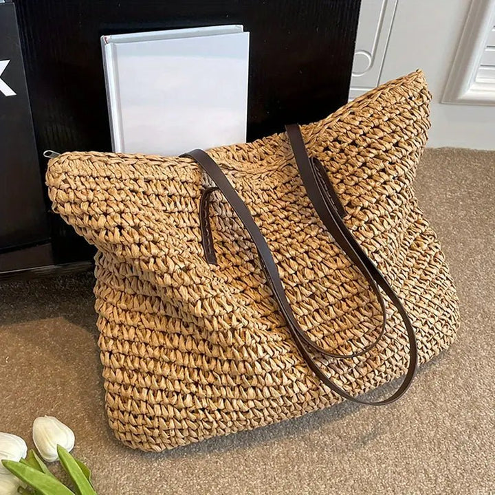 Leonie | Oversized Woven Straw Shoulder Tote Bag 5