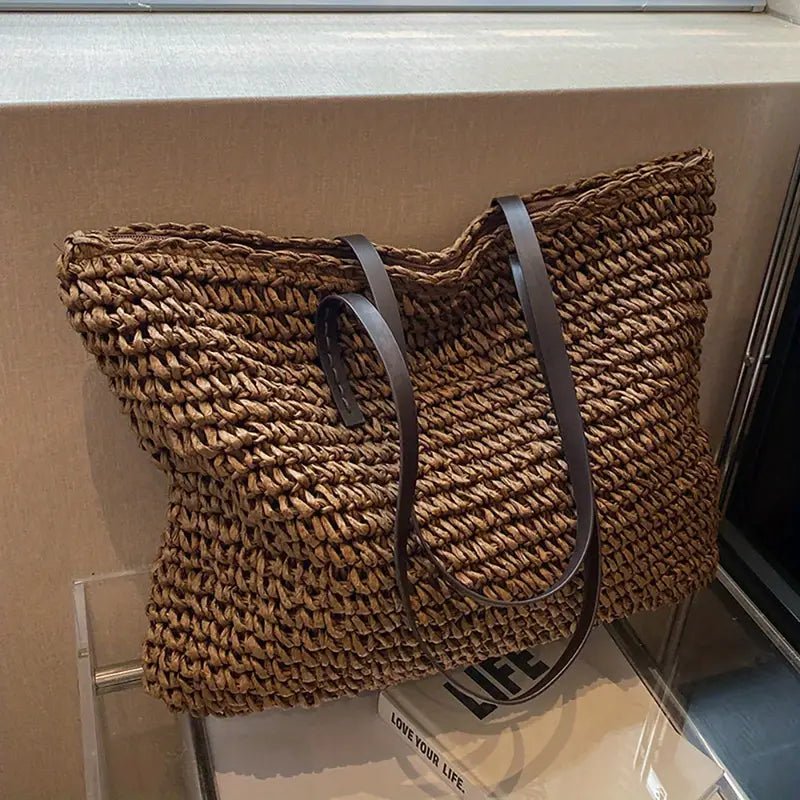 Leonie | Oversized Woven Straw Shoulder Tote Bag 6