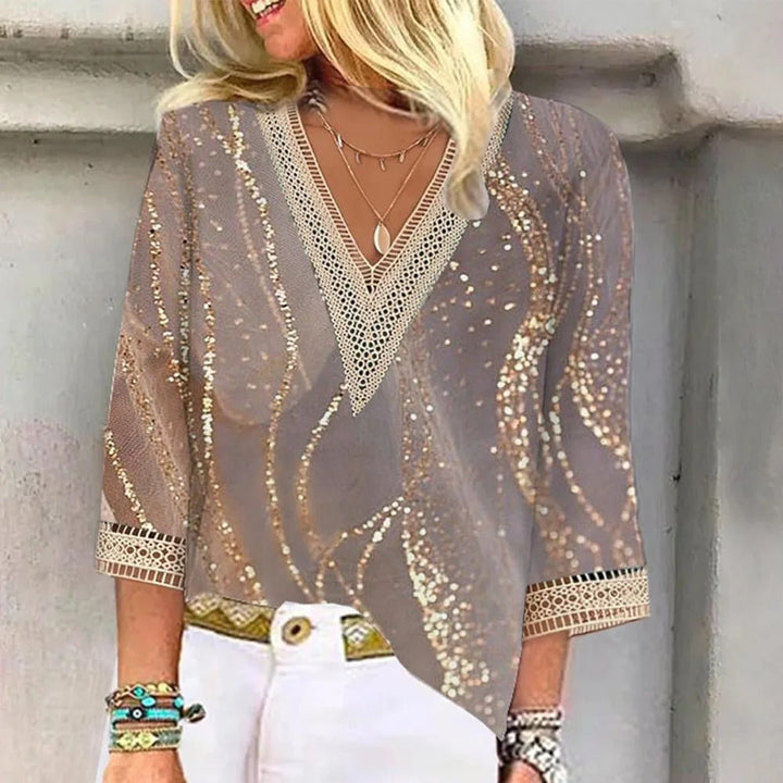 Lilly | Womens Blouse - V Neck Summer Top for Women 2