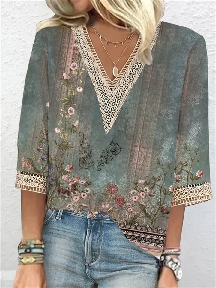 Lilly | Womens Blouse - V Neck Summer Top for Women 6