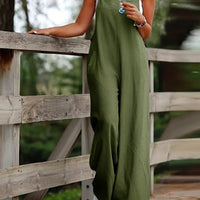 Elena | Relaxed And Breathable Linen Bib Jumpsuit
