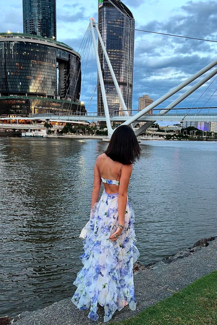 Lily | Elegant Floral Split-Skirt Wedding Guest Dress 8
