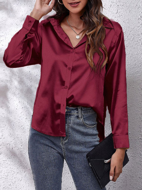 Liora | Long sleeved silk shirt 14