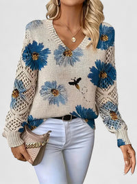 Harper | Elegant and Comfortable Floral Knit Sweater