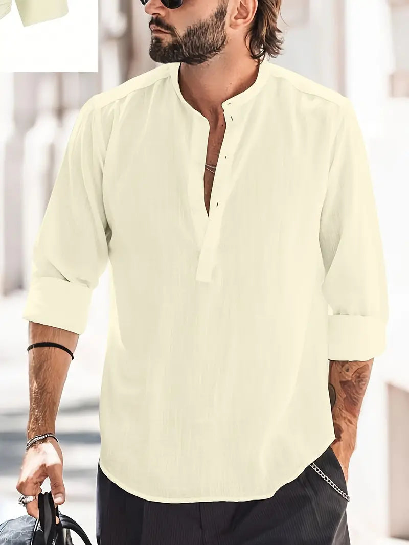 Luca | Classic Boat Collar Linen Shirt 6