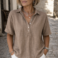 Amelia | Elegant Linen Style Summer Blouse