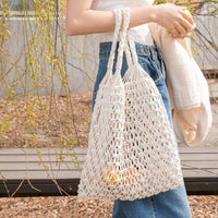 Mila | Artisanal Handwoven Macrame Cotton Mesh Tote Bag