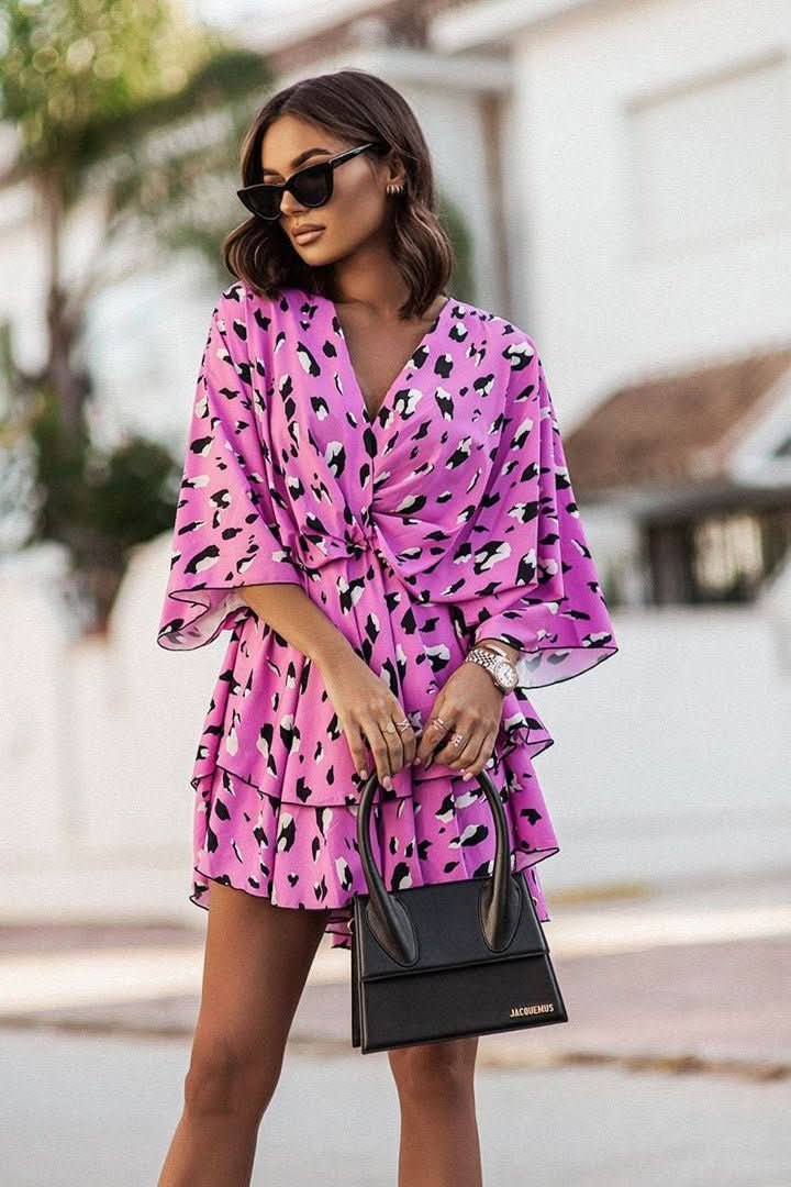 Luna | Vibrant Tropical Boho Mini Dress 7