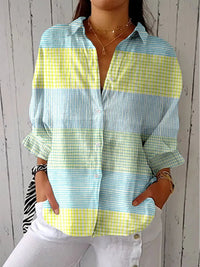 Isabella | Relaxed And Colorful Pastel Grid Shirt