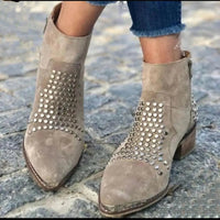 Sienna | Bold Studded Pointed Toe Ankle Boots