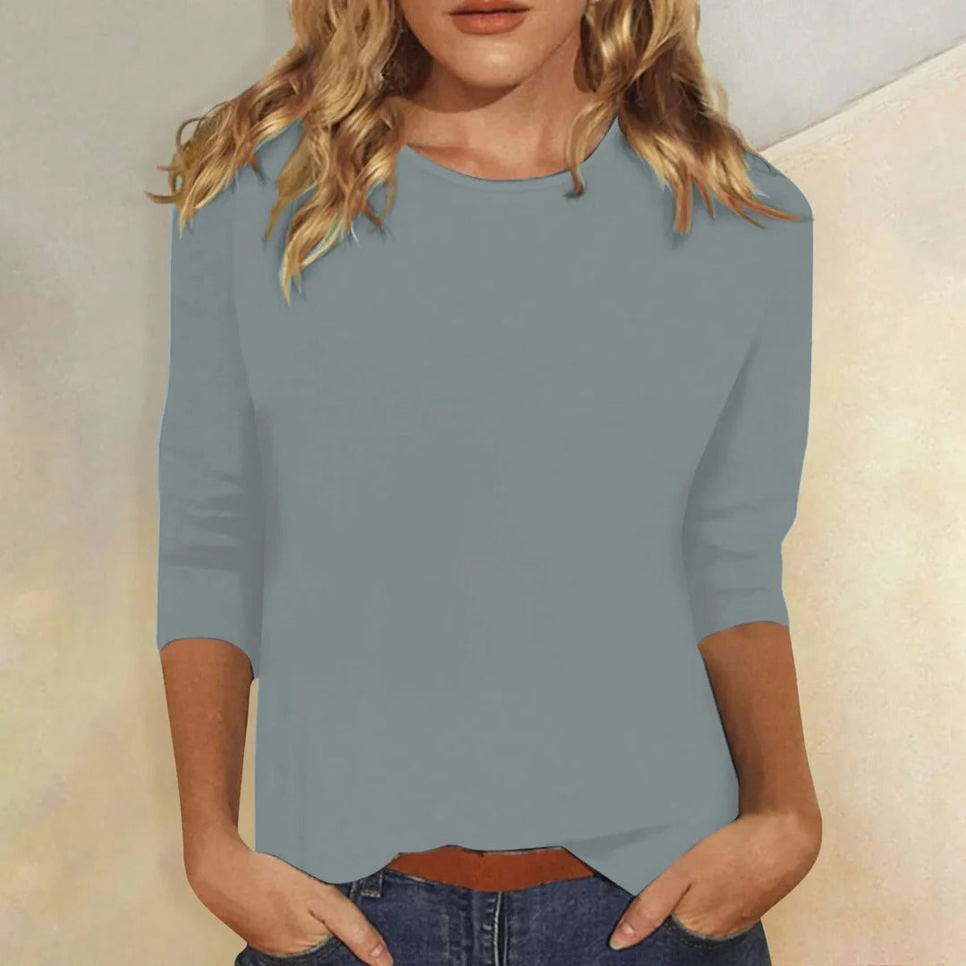 Maisie | Classic quarter Sleeve Everyday Crew Neck Top 3