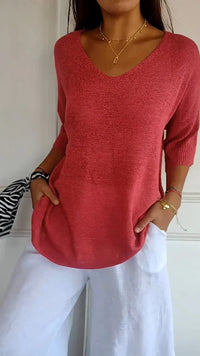 Elena | Top a maglia con scollo a V elegante