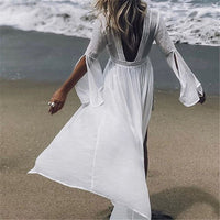 Laura | Sophisticated And Flowing Open-Back Maxi Cover-Up