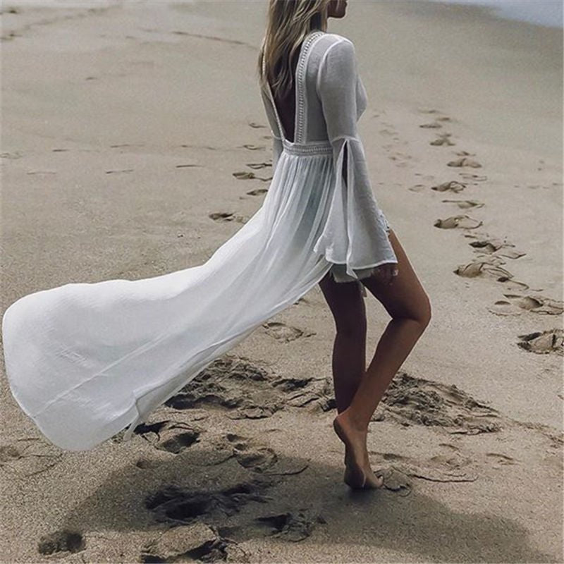 Martina | Comfortable open-back maxi beach tunic kimono cover-up 2