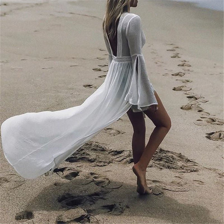 Martina | Comfortable open-back maxi beach tunic kimono cover-up 5
