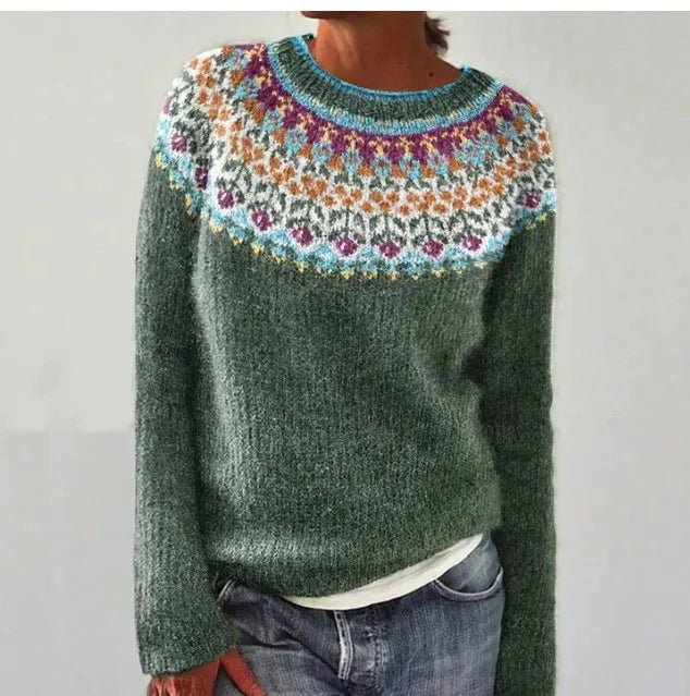 Maya | Vibrant Retro Striped Relaxed-Fit Knit Sweater 3