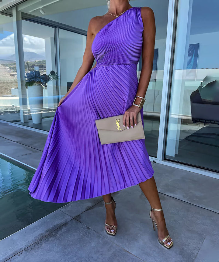 Mia | Chic One-Shoulder Midi Wedding Guest Dress 2