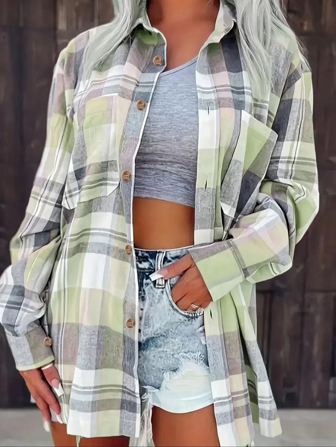 Mia | Oversized Plaid Flannel Shirt 11