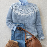 Stella | Cozy Nordic Snowflake Fair Isle Crewneck Sweater