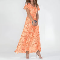 Isabella | Elegance and Modern Floral V-Neck Maxi Dress