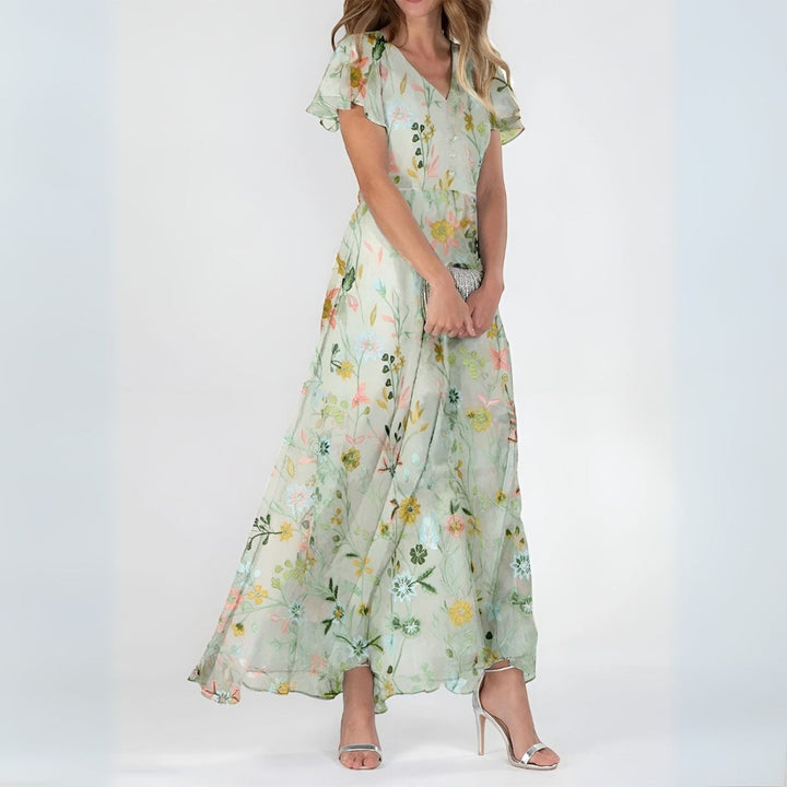 Mila | Romantic Floral V-Neck Maxi Dress 3