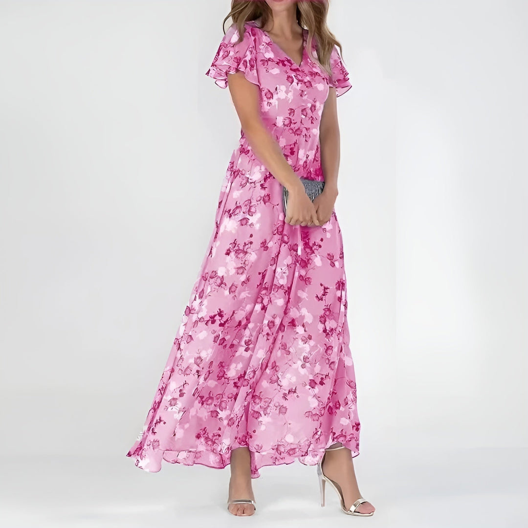 Mila | Romantic Floral V-Neck Maxi Dress 4