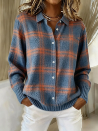Maya | Elegant and Classic Knitted Check Blouse