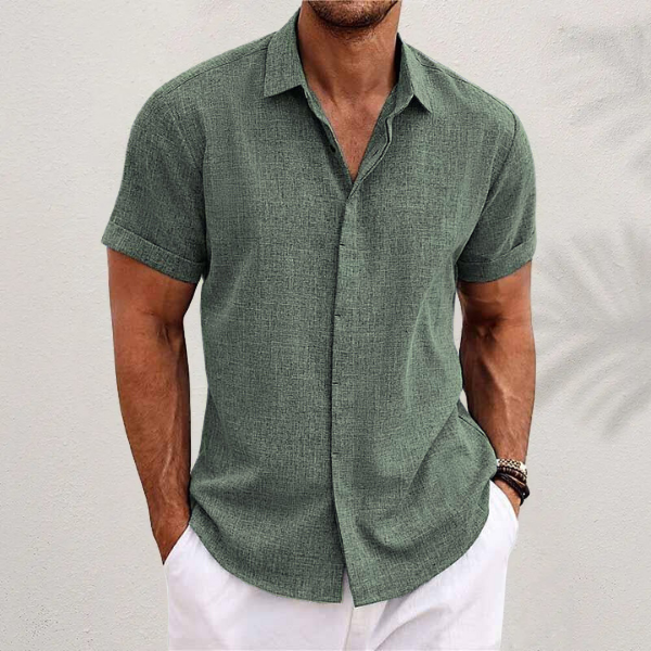 OLIVER | Short-sleeved shirt made of cotton and linen 3