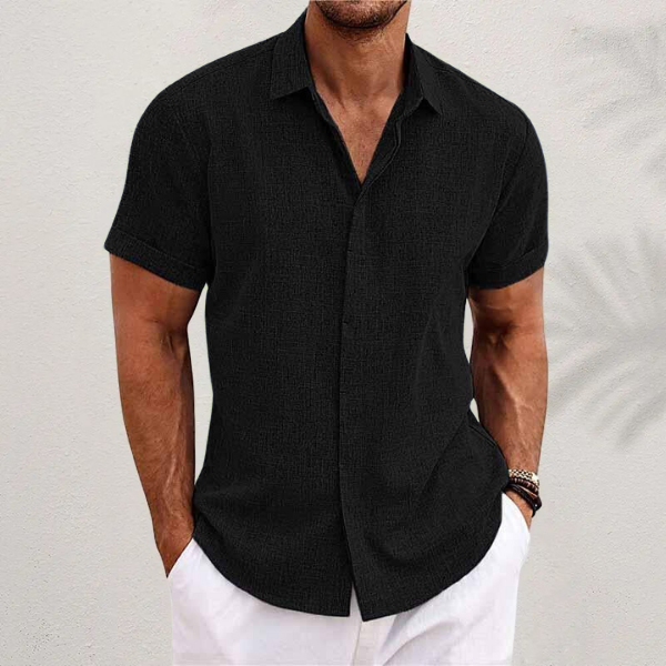 OLIVER | Short-sleeved shirt made of cotton and linen 7