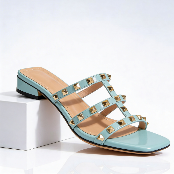 Odette | Women's Mules Studded Leather Slip-On Elegant Comfort 2