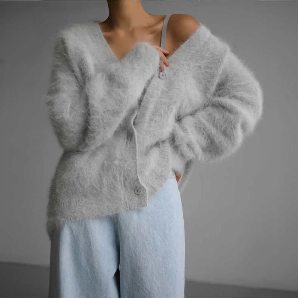 Olivia | Cashmere and Nylon Loose Cardigan 4