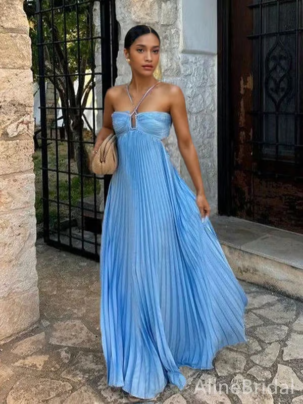 Olivia | Elegant Halterneck Maxi Wedding Guest Dress 5