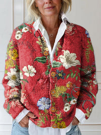 Sophia | Warm and Comfortable Quilted Floral Cardigan