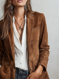 Maya | Luxurious And Tailored Faux Suede Blazer