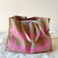 Elena | Vibrant Oversized Geometric Canvas Tote Bag