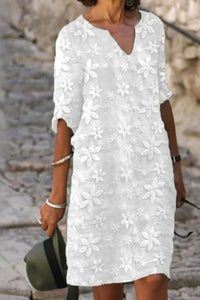 Victoria | Refined Floral Lace Midi Dress