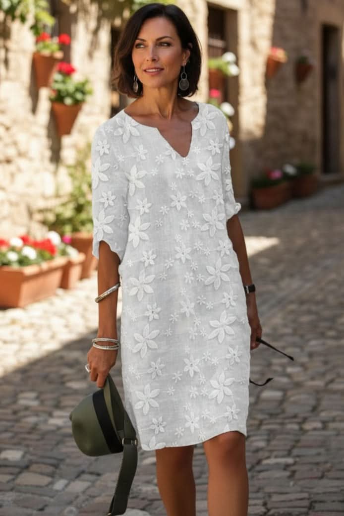 Penelope | Sophisticated Floral Lace Midi Dress 7