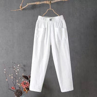 Sophie | Pantaloni bianchi in lino freschi da donna