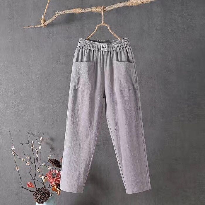 Rebecca | White Linen Women's Trousers 6