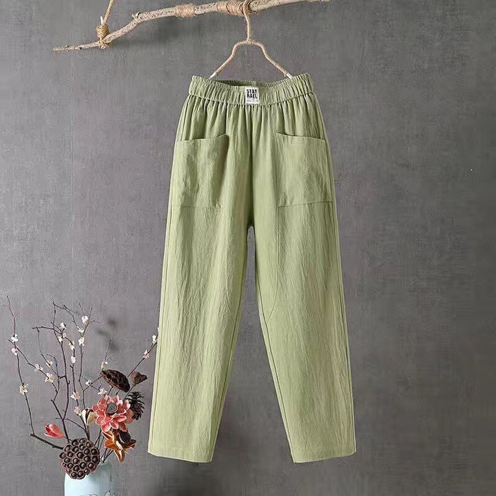Rebecca | White Linen Women's Trousers 7