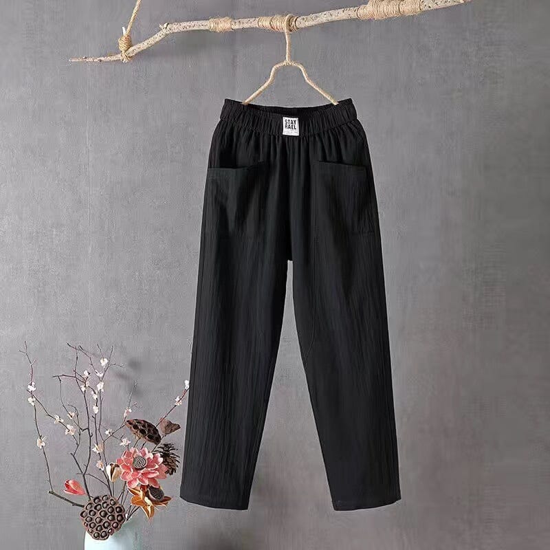 Rebecca | White Linen Women's Trousers 8