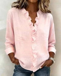 Isla | Blusa con Scollo a V e Volant Elegante