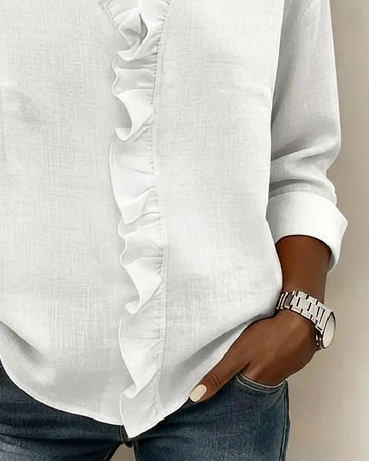Riviera | Elegant Lightweight Women's Blouse – Summer Tops for Women with Ruffled V Neck 6