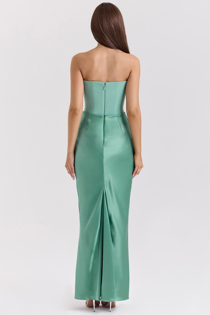 Ruby | Satin Maxi Dress for Women - Elegant Strapless Long Dress 3