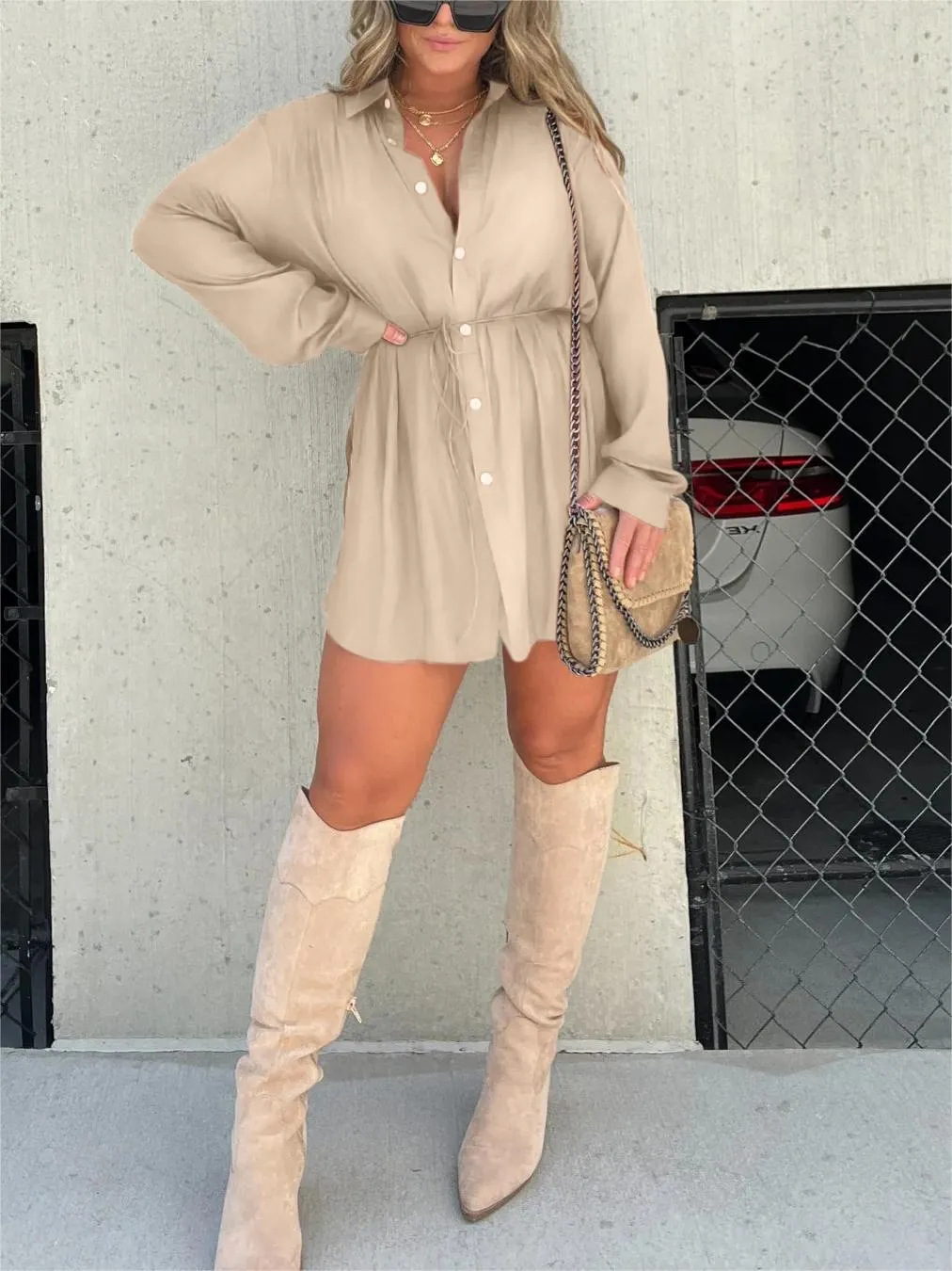 Ruby | Trendy satin romper dress 13