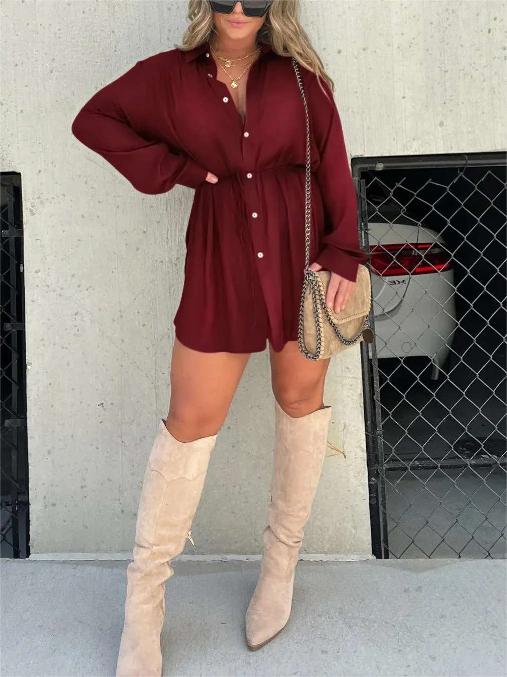Ruby | Trendy satin romper dress 7