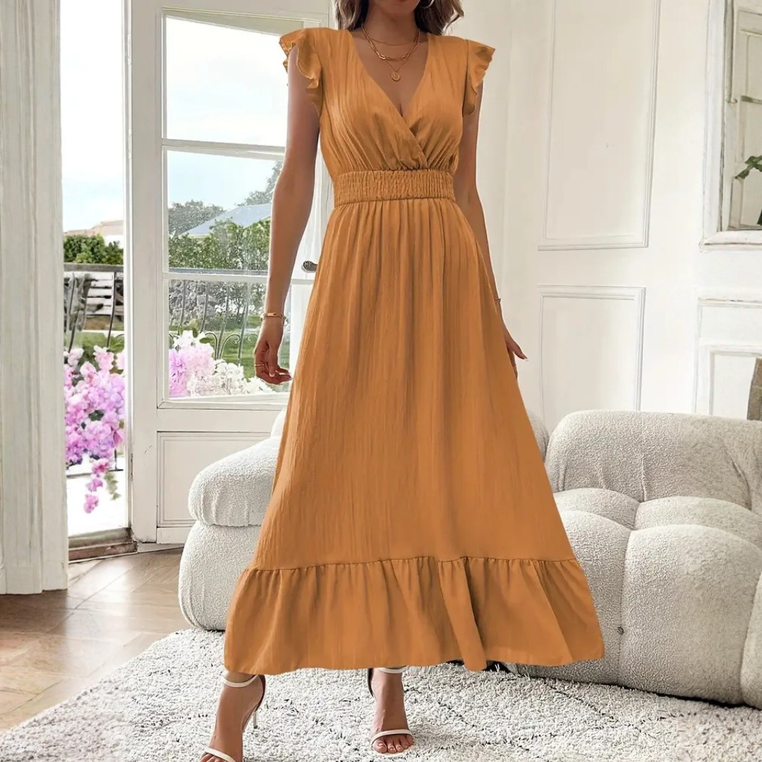 Sarah | Elegant and Versatile V-Neck Ruffle Maxi Dress 8