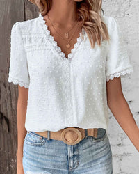 Sandra | Romantic And Airy Bohemian Swiss Dot Blouse