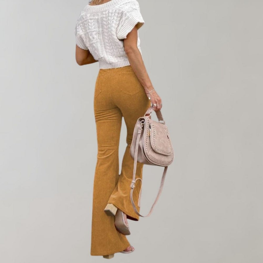 Sarah | Stylish Corduroy Flare Pants 2