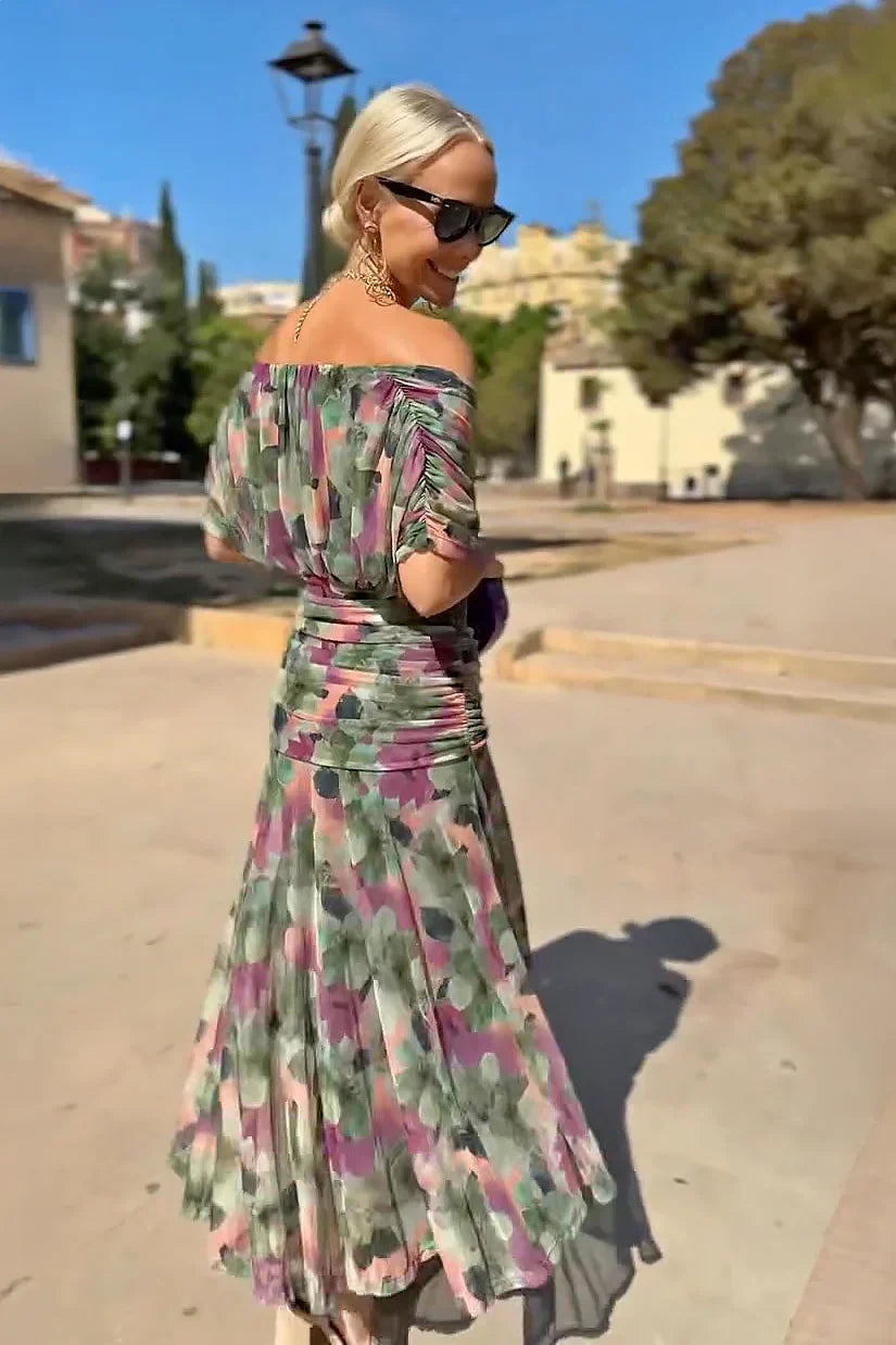 Sarina | Elegant V-Neck Maxi Dress with Sleeves for Women - Flowing Long Ceremony Dress 6